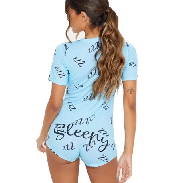 Women Sexy Sleepwear Cute Cartoon Print Short Set Pajamas Spicy Pepper Sweet Short Sleeve T Shirts Shorts Summer Pijama
