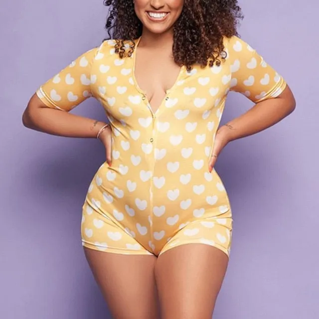 Women Sexy Sleepwear Cute Cartoon Print Short Set Pajamas Spicy Pepper Sweet Short Sleeve T Shirts Shorts Summer Pijama
