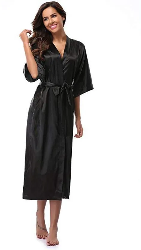 Women Silk Long Robe