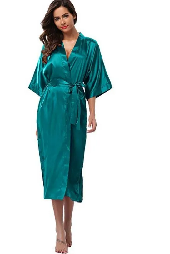 Women Silk Long Robe
