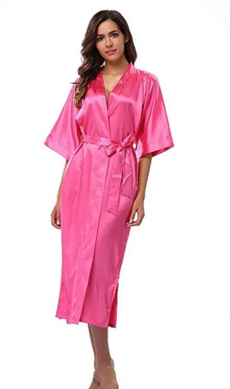 Women Silk Long Robe