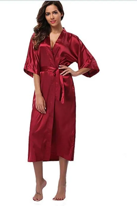 Women Silk Long Robe