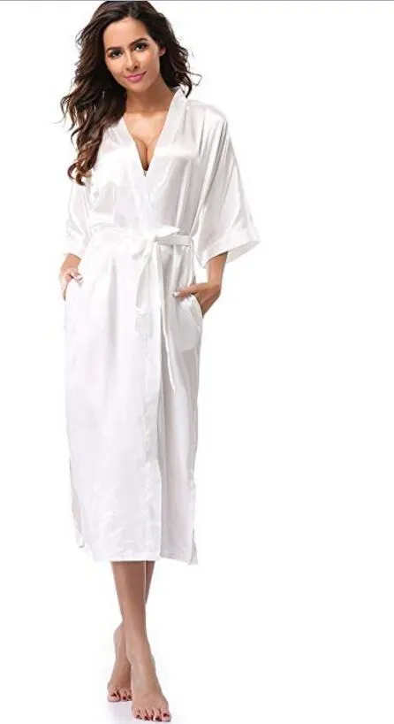 Women Silk Long Robe