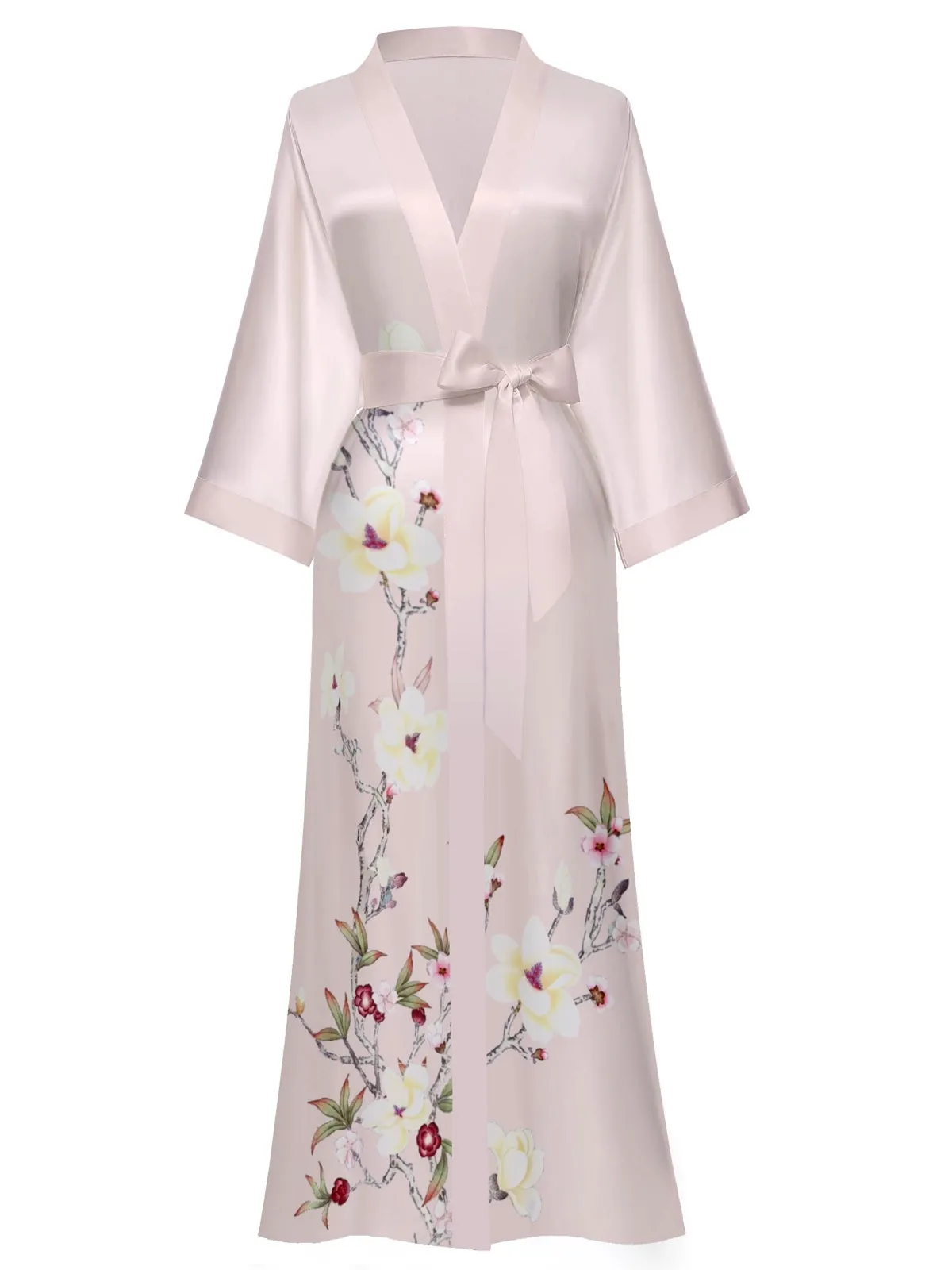 Women Silk Print Kimono Robes
