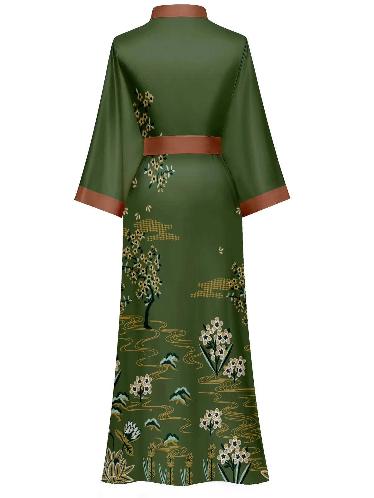 Women Silk Print Kimono Robes