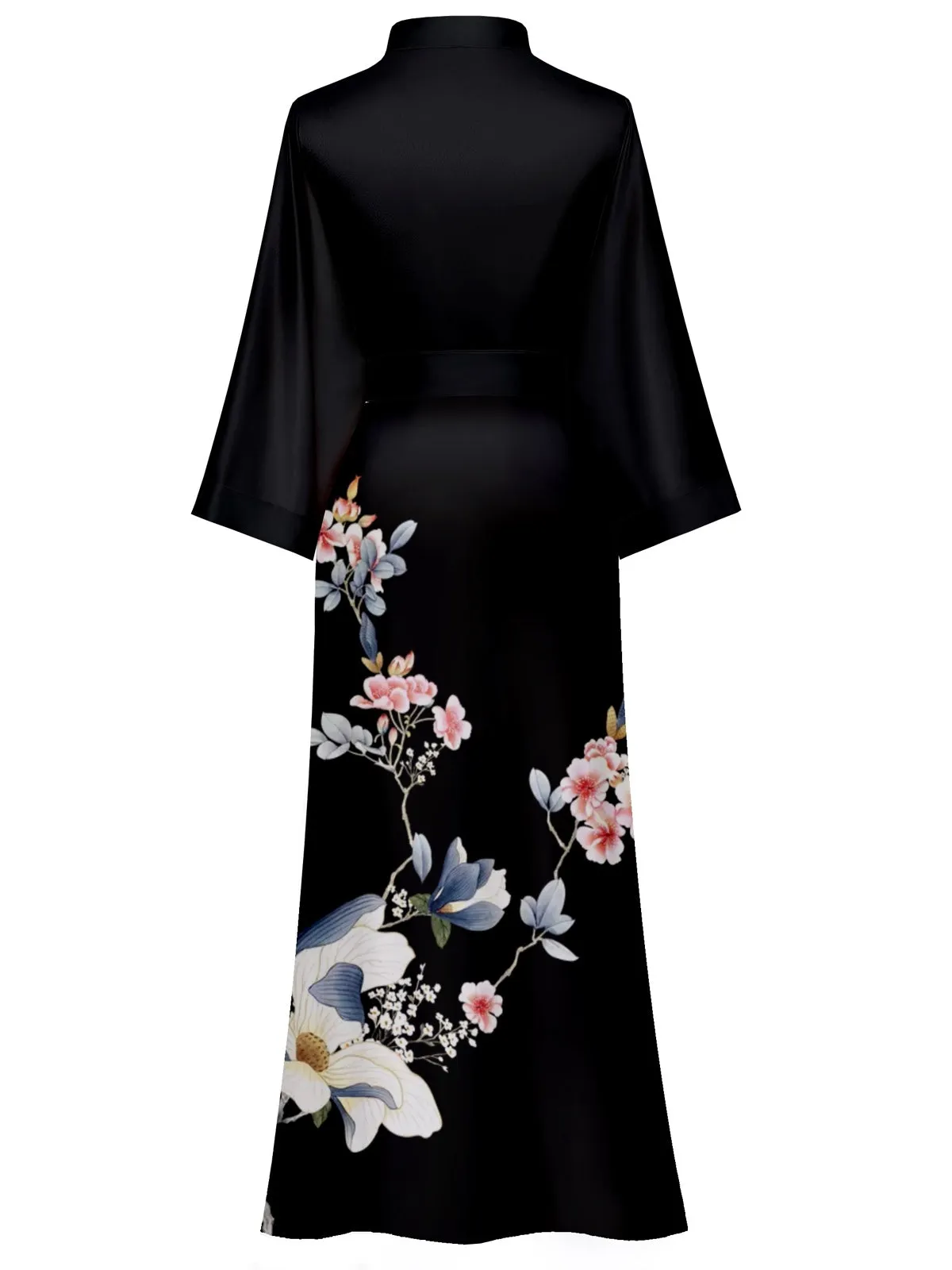 Women Silk Print Kimono Robes