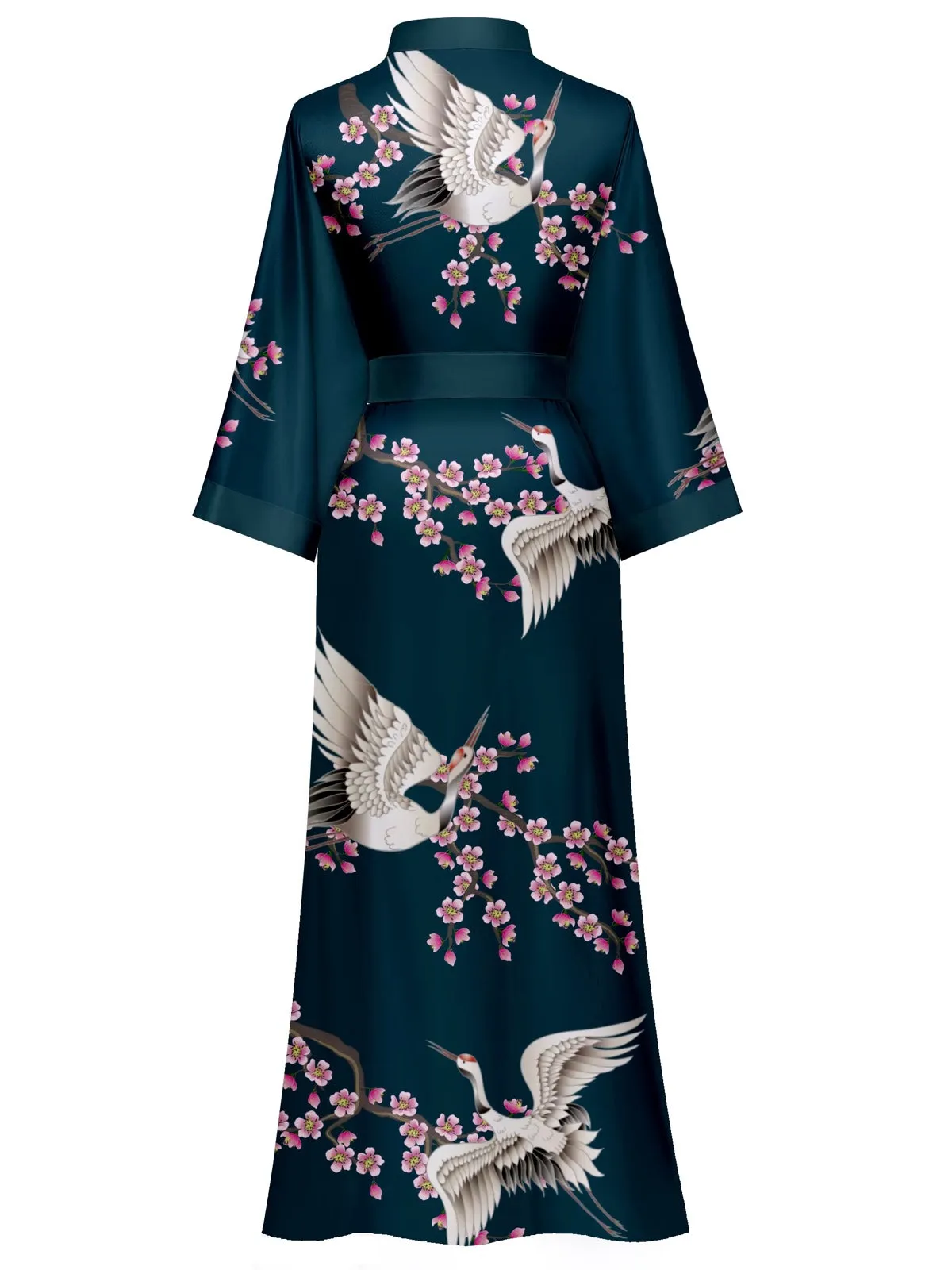 Women Silk Print Kimono Robes