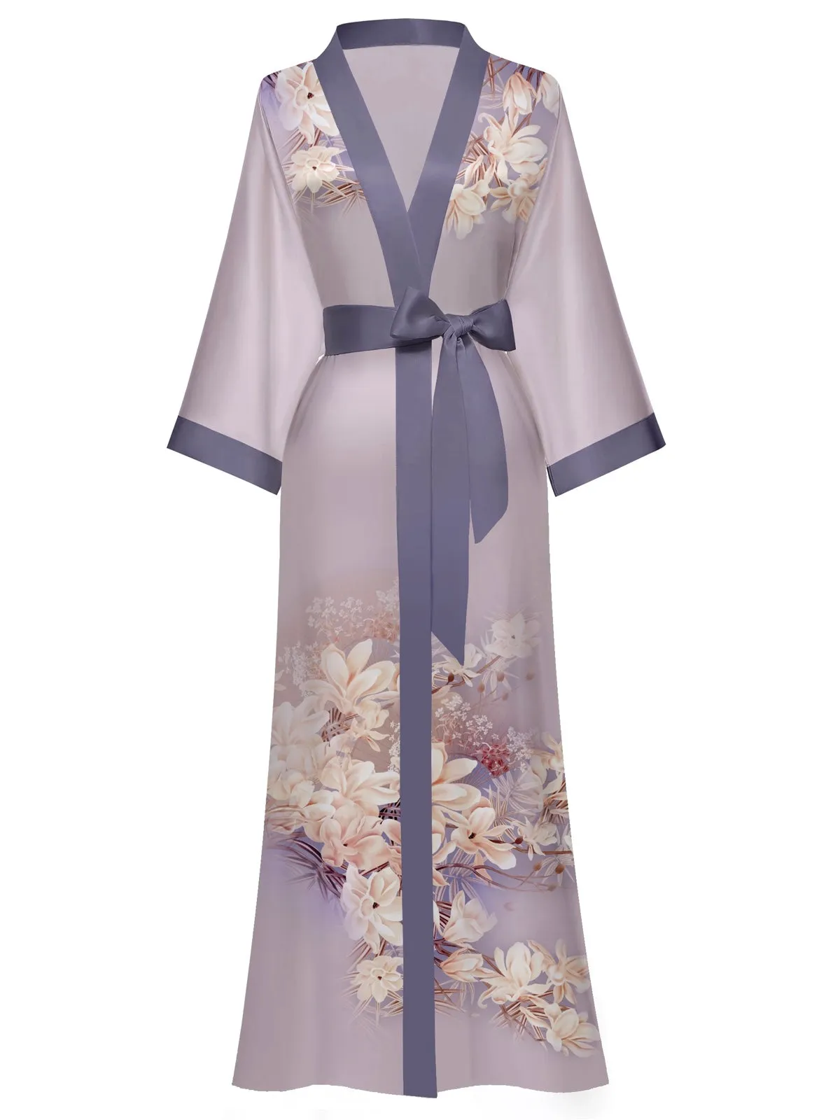 Women Silk Print Kimono Robes
