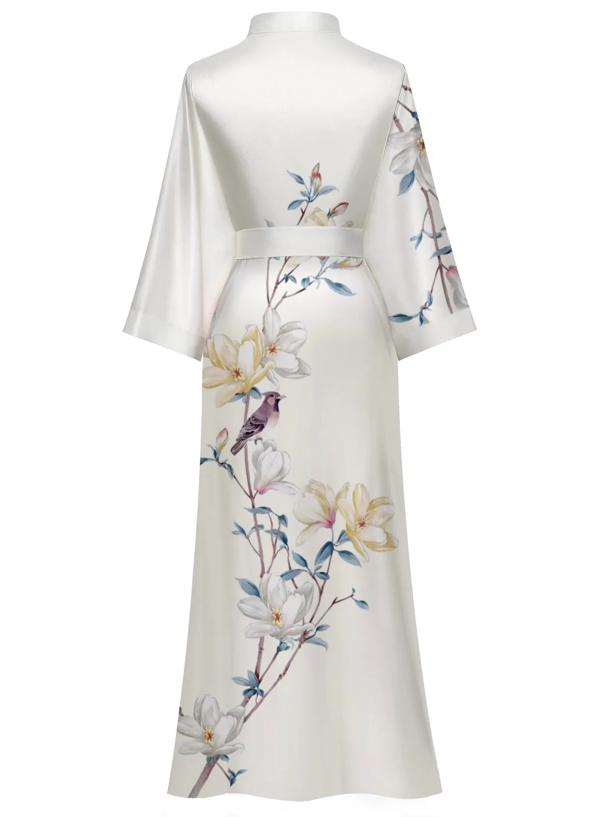 Women Silk Print Kimono Robes