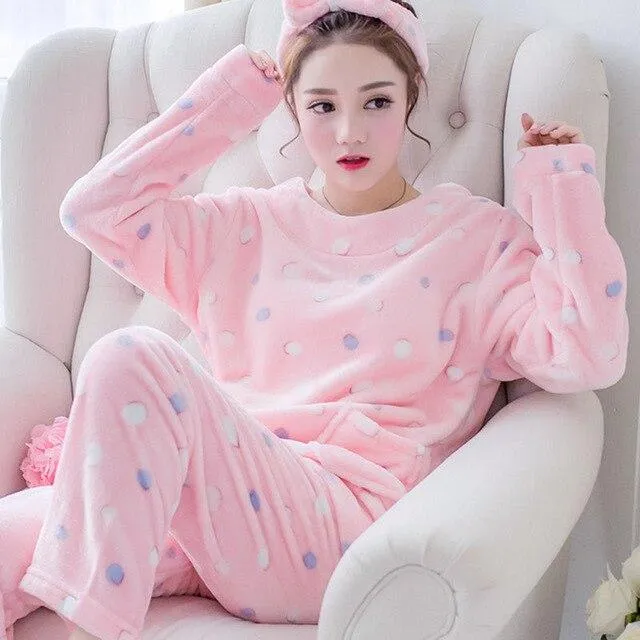 Women Winter Pajamas Set