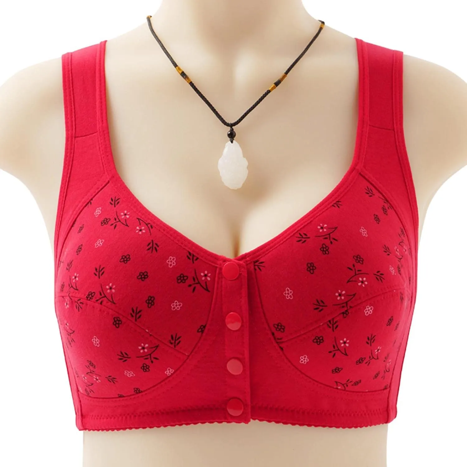 Women Wireless Full Coverage Bra Everyday Comfort Padded Cotton Plus Size Bra Bralettes