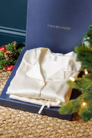 Women's 100% Mulberry Silk Classic Full Length Pajama Set with Gift Box