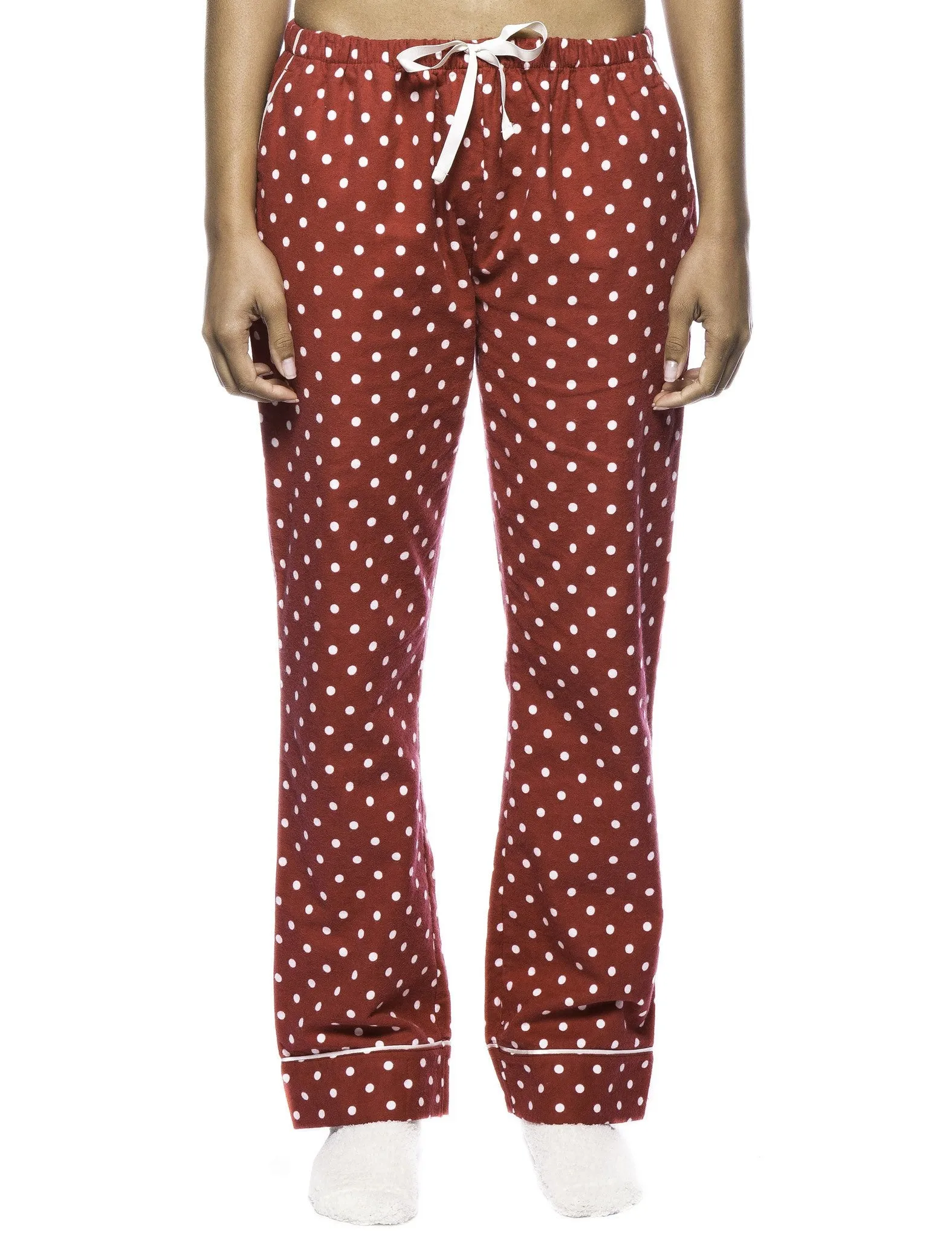 Women's 2 Pack Cotton Flannel Lounge Pants with Free Socks