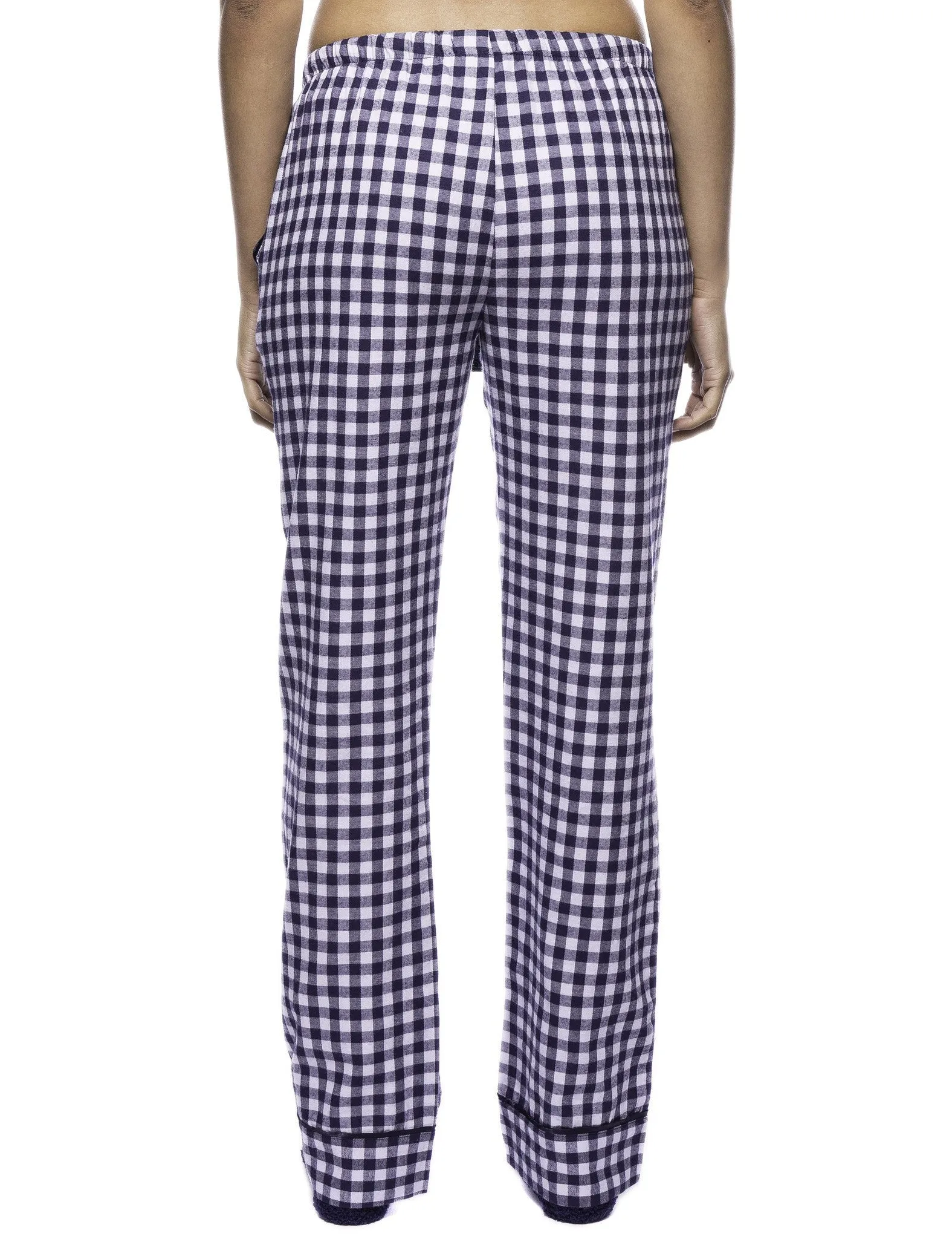 Women's 2 Pack Cotton Flannel Lounge Pants with Free Socks