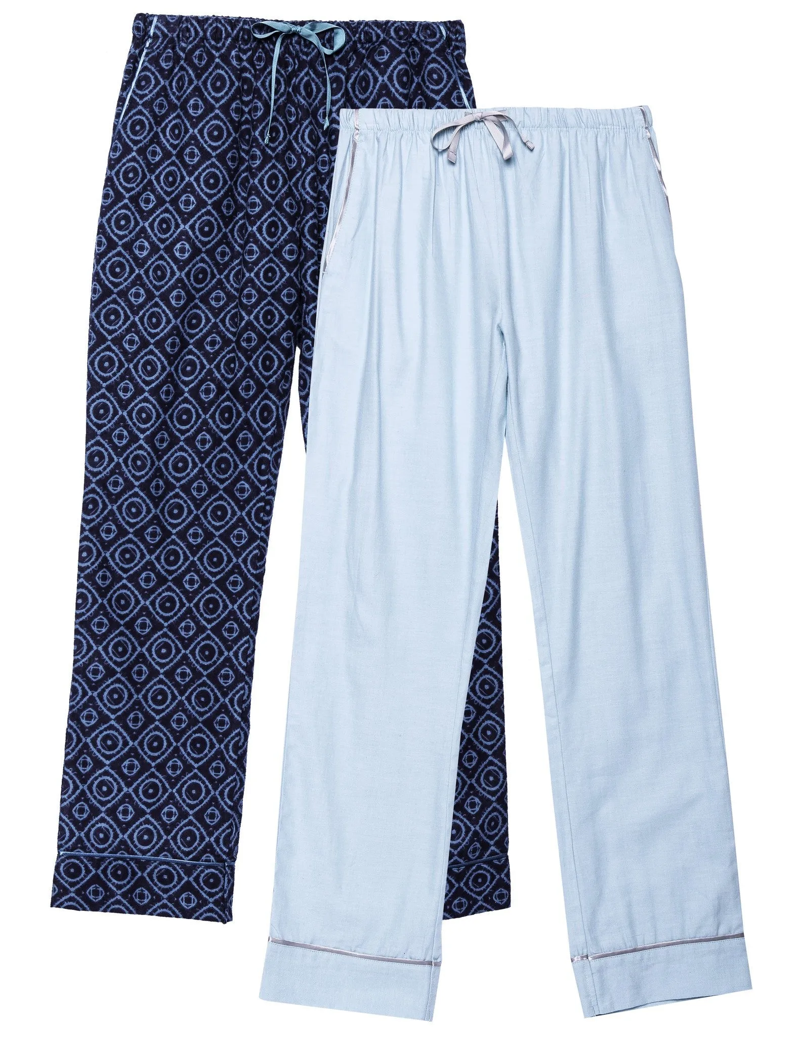 Women's 2 Pack Cotton Flannel Lounge Pants with Free Socks