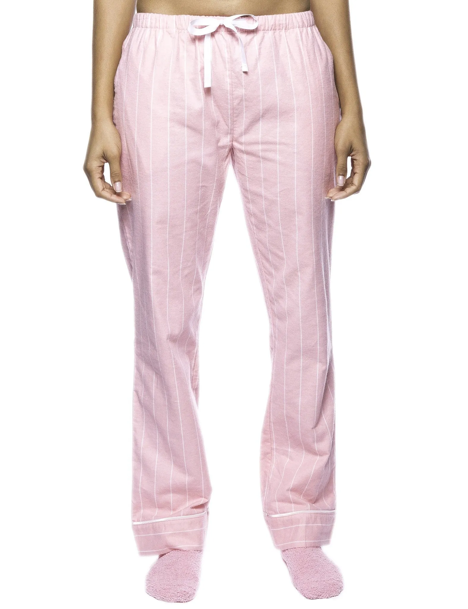 Women's 2 Pack Cotton Flannel Lounge Pants with Free Socks