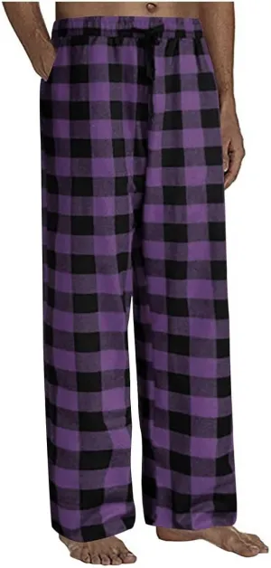 Women's Buffalo Plaid Pajama Pants Elastic Waistband Pajamas Pants Comfy Plus Size Fleece Lined Leggings Women 2024