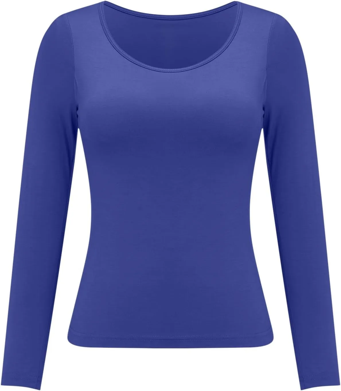 Womens Built-in Bra T-Shirt Padded Solid Color Long Sleeve Built in Bra Underwear Shirt Modal Sports Bra Workout Tops