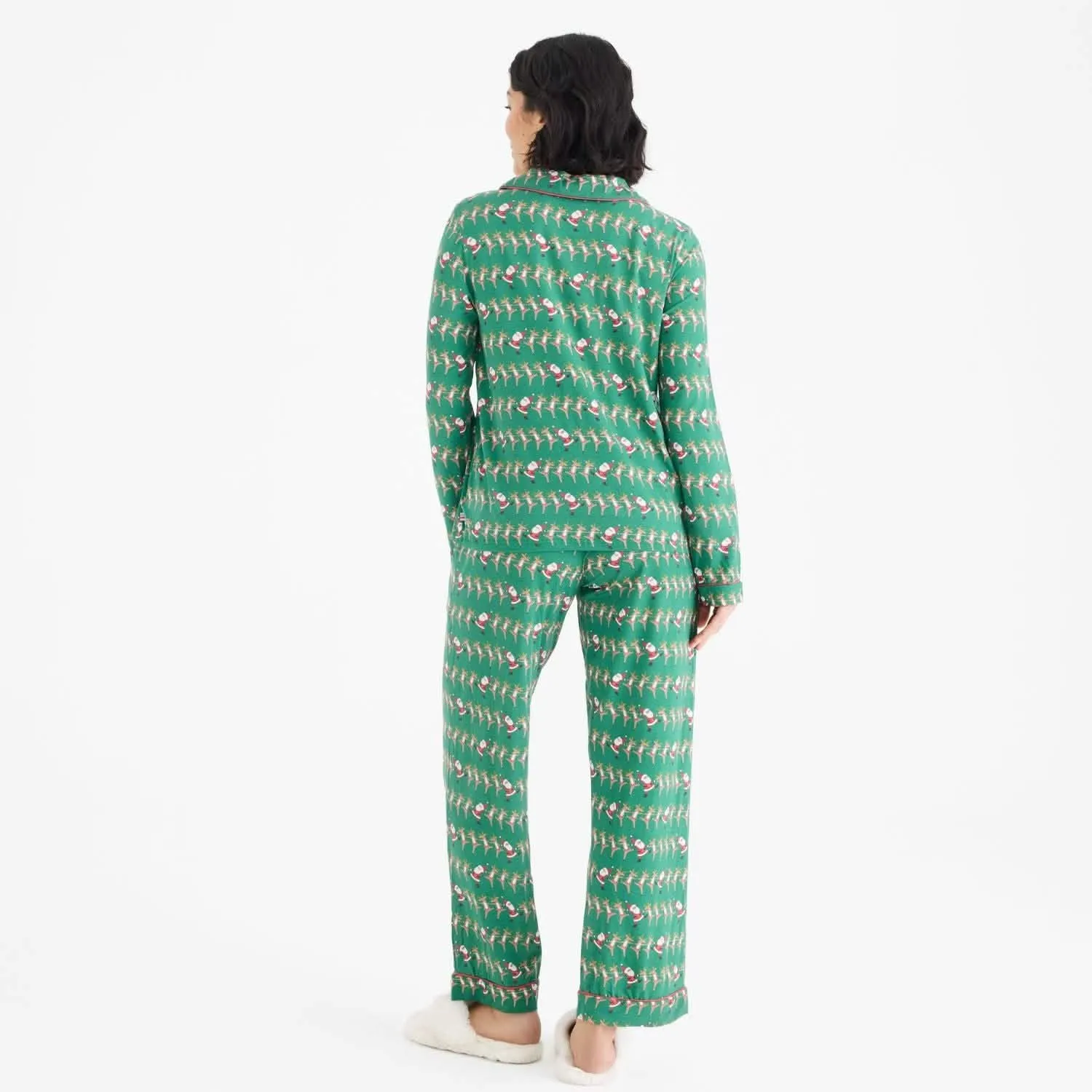 women's christmas can can modal magnetic classic with a twist long sleeve pajama set