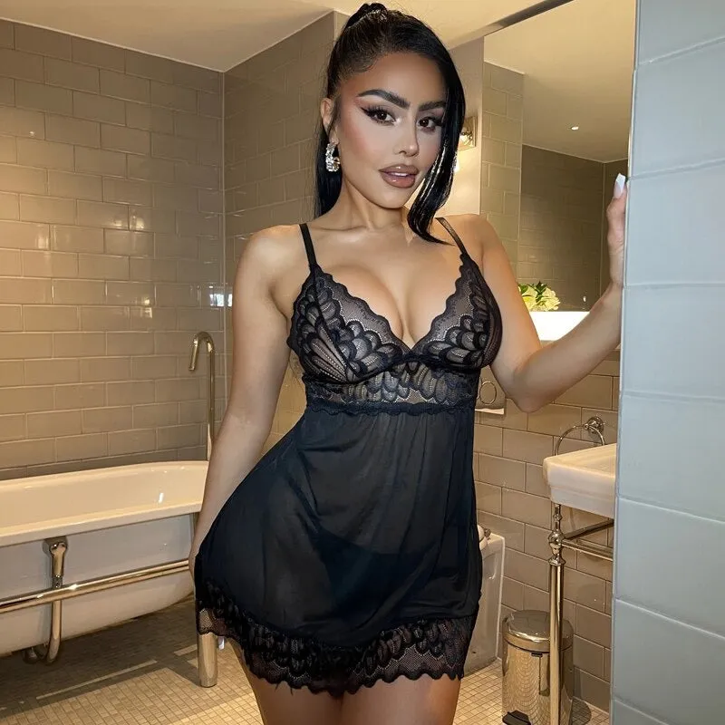 Women's Deep-V Nightgown | Mini Night Dress