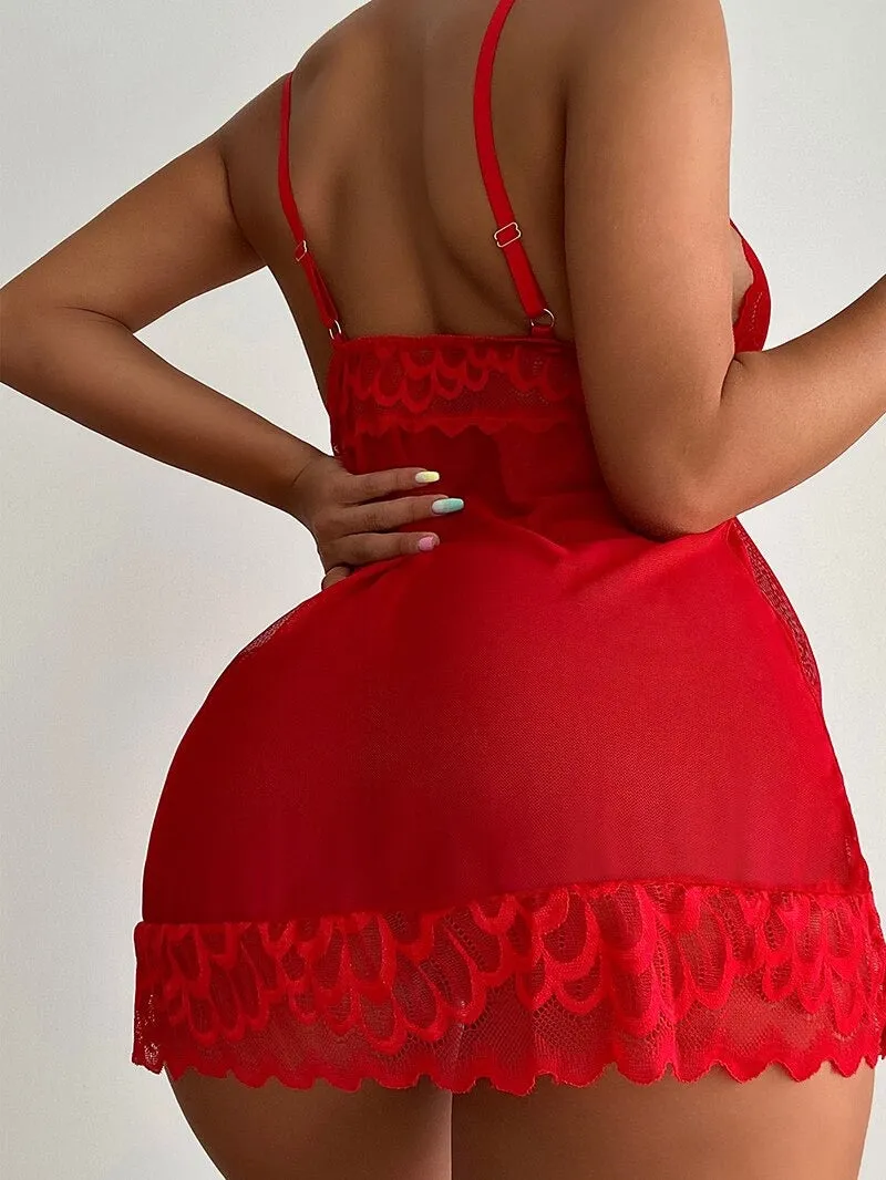 Women's Deep-V Nightgown | Mini Night Dress