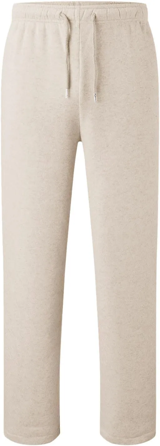 Women's Fleece Lined Sweatpants Baggy Wide Straight Leg Pants High Waist Joggers Drawstring Sweat Pants with Pockets