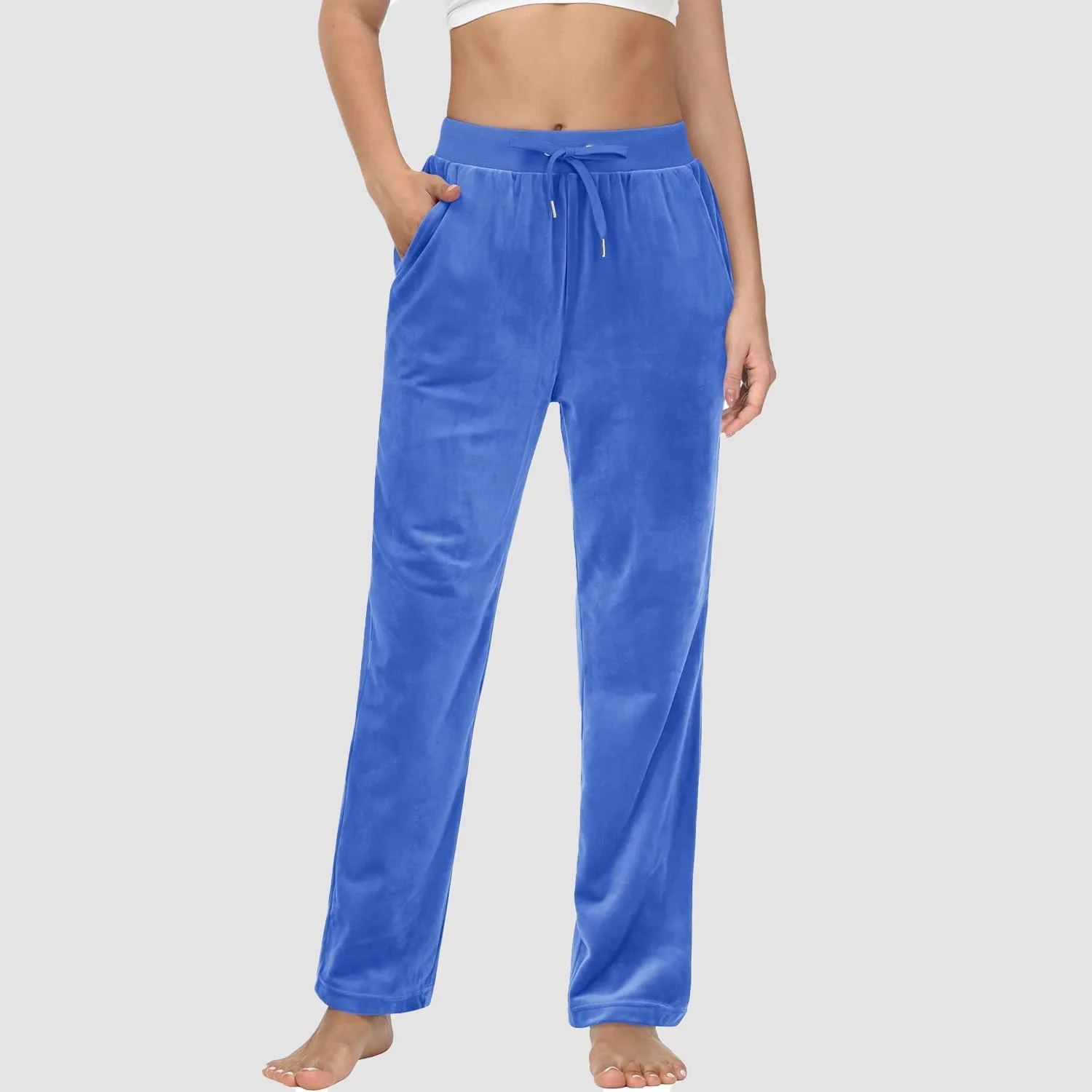 Women's Fleece Pants Track Athletic Running Yoga Velour Pants Jogger Comfy Pajama Lounge Sweatpants