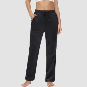 Women's Fleece Pants Track Athletic Running Yoga Velour Pants Jogger Comfy Pajama Lounge Sweatpants