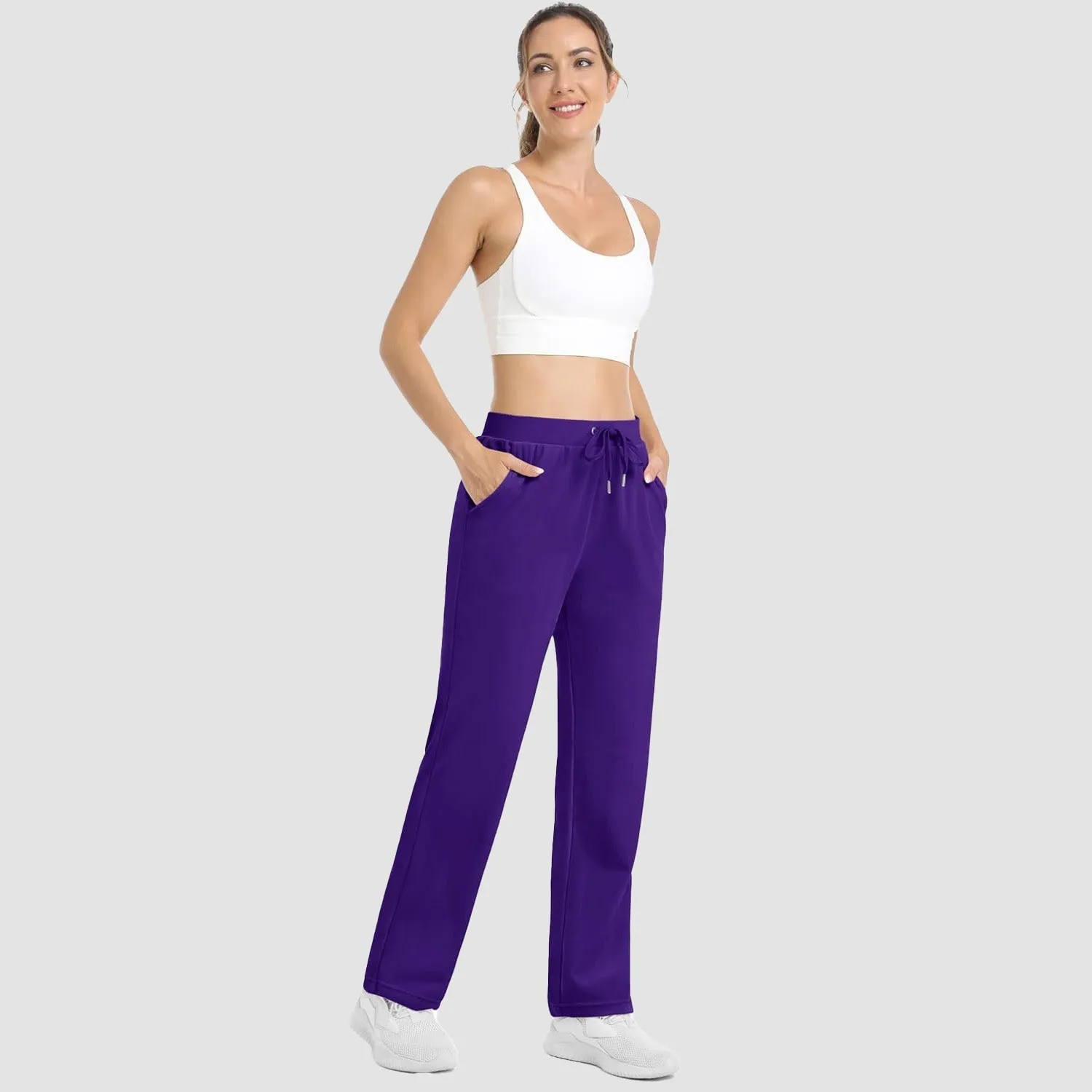 Women's Fleece Pants Track Athletic Running Yoga Velour Pants Jogger Comfy Pajama Lounge Sweatpants