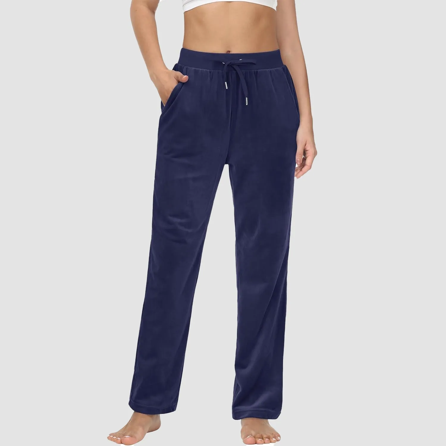 Women's Fleece Pants Track Athletic Running Yoga Velour Pants Jogger Comfy Pajama Lounge Sweatpants