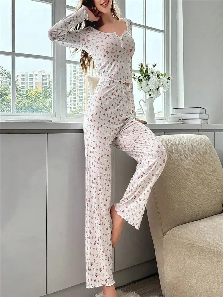 Women's Floral Print Loungewear Set