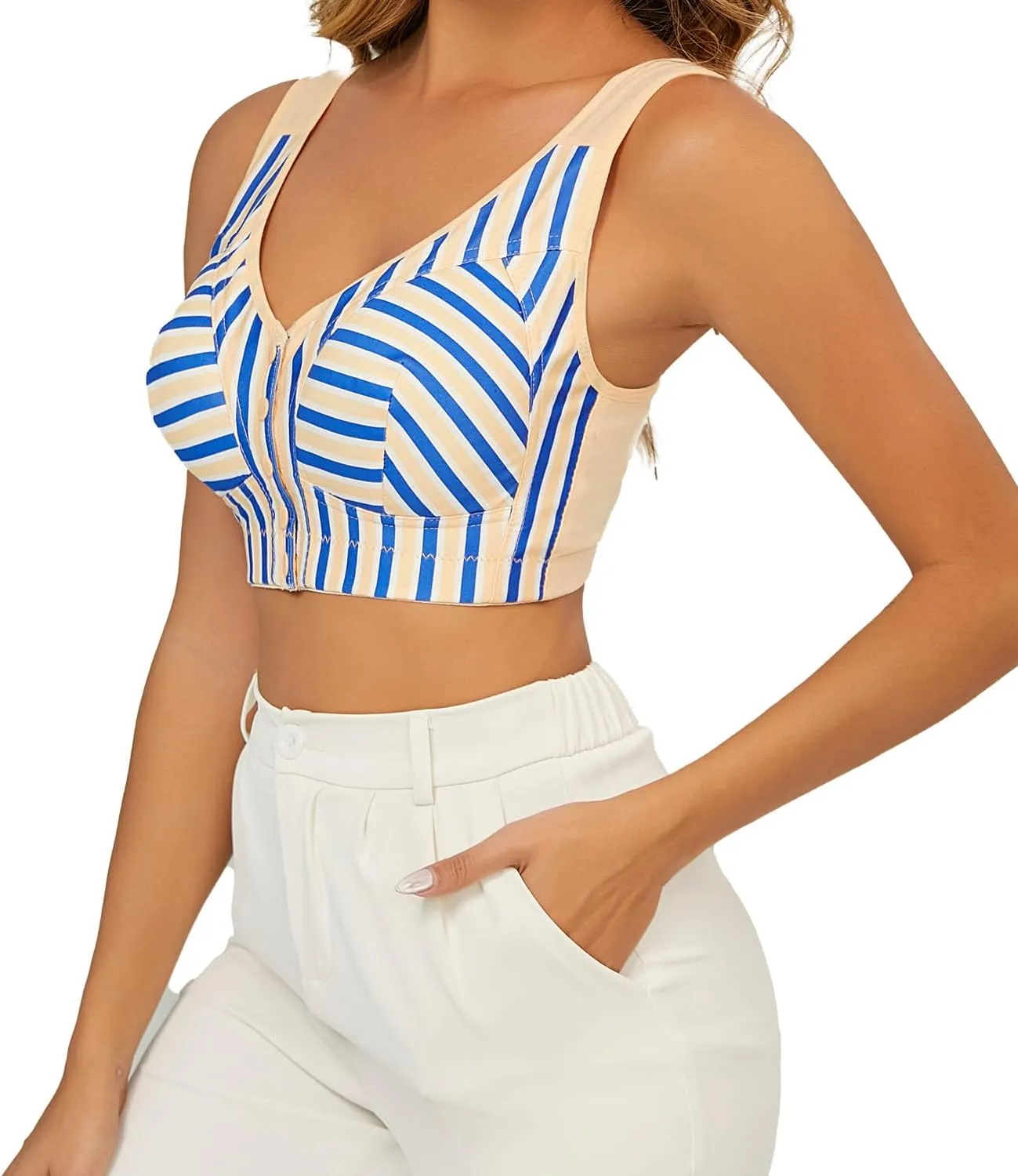 Women's Front Button Breathable Everyday Sports Bra