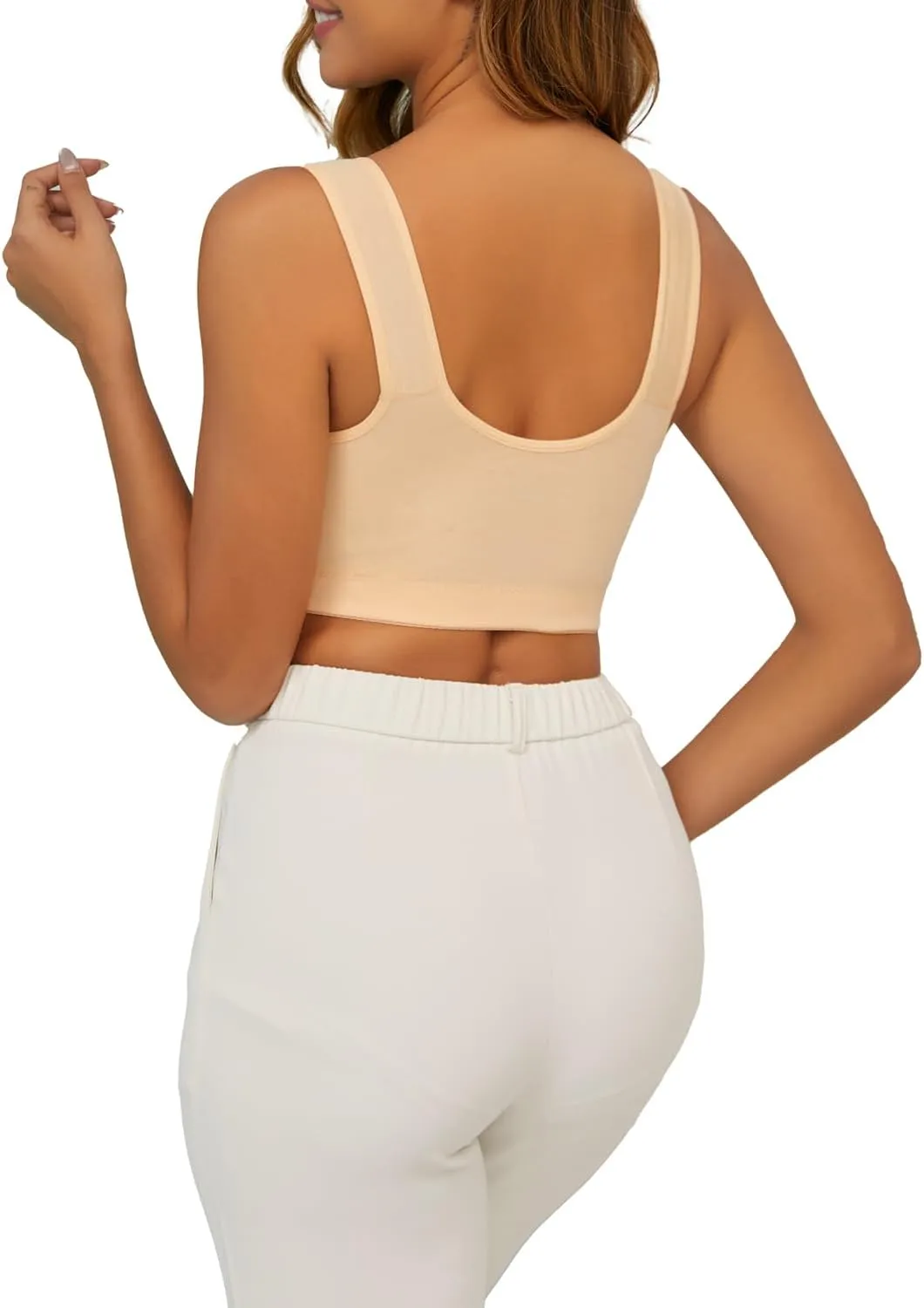 Women's Front Button Breathable Everyday Sports Bra