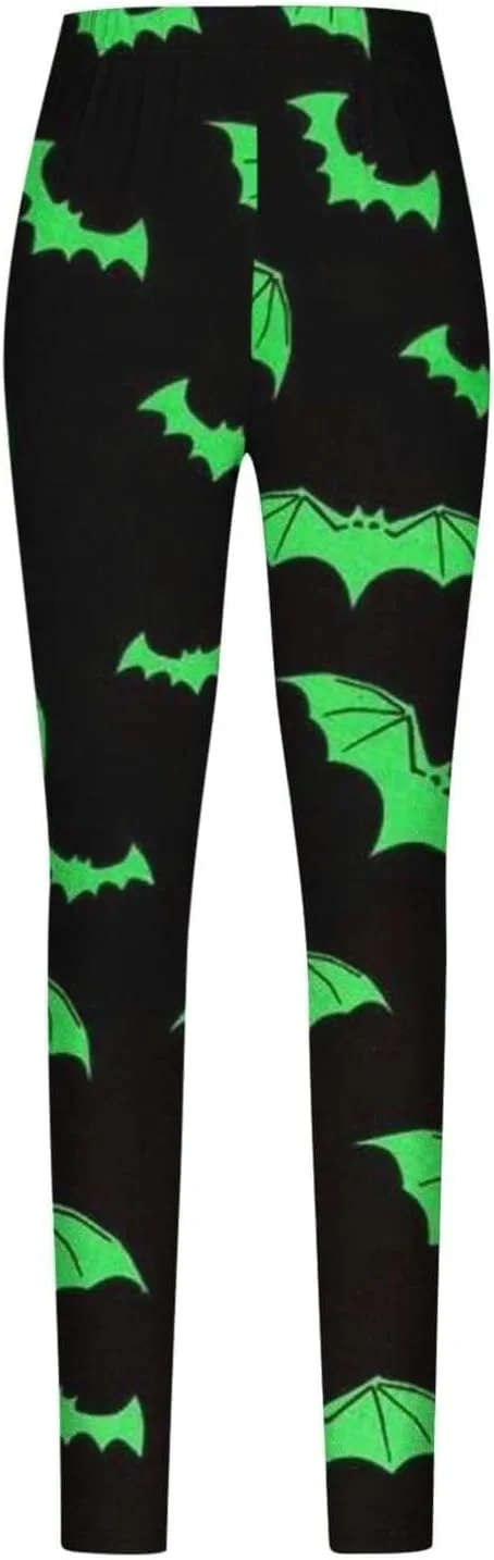 Women's Halloween Costume Print Strechy Leggings Pumpkin Spider Web Print Stretch Peach Butt Stretch Leggings