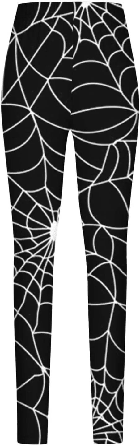 Women's Halloween Costume Print Strechy Leggings Pumpkin Spider Web Print Stretch Peach Butt Stretch Leggings