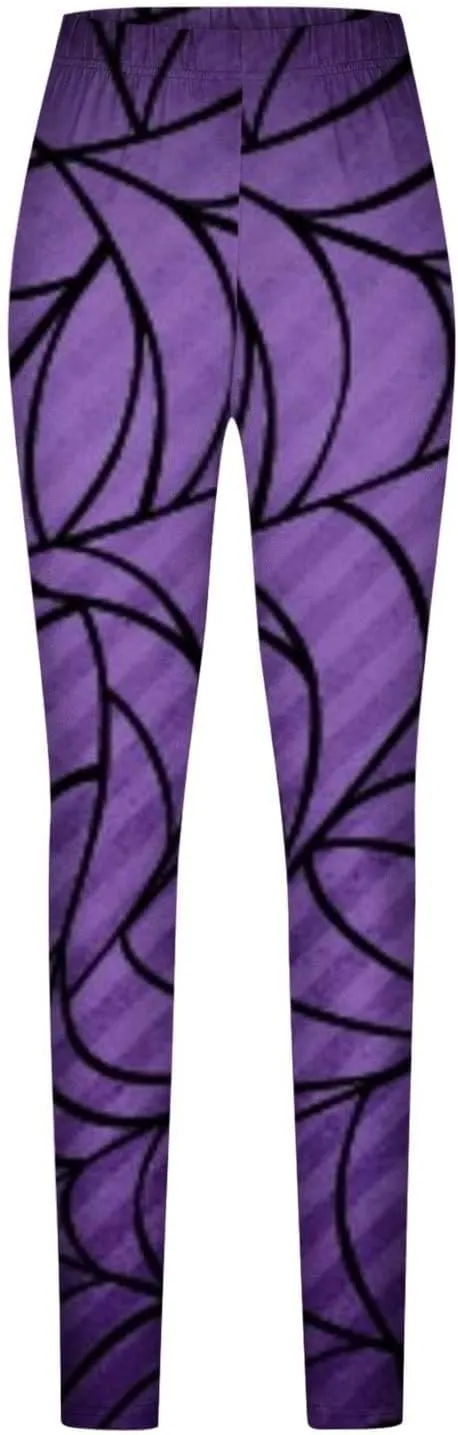 Women's Halloween Costume Print Strechy Leggings Pumpkin Spider Web Print Stretch Peach Butt Stretch Leggings