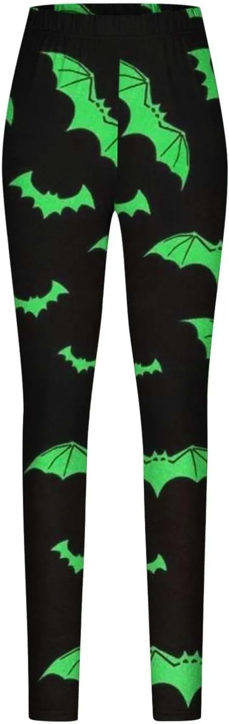 Women's Halloween Costume Print Strechy Leggings Pumpkin Spider Web Print Stretch Peach Butt Stretch Leggings
