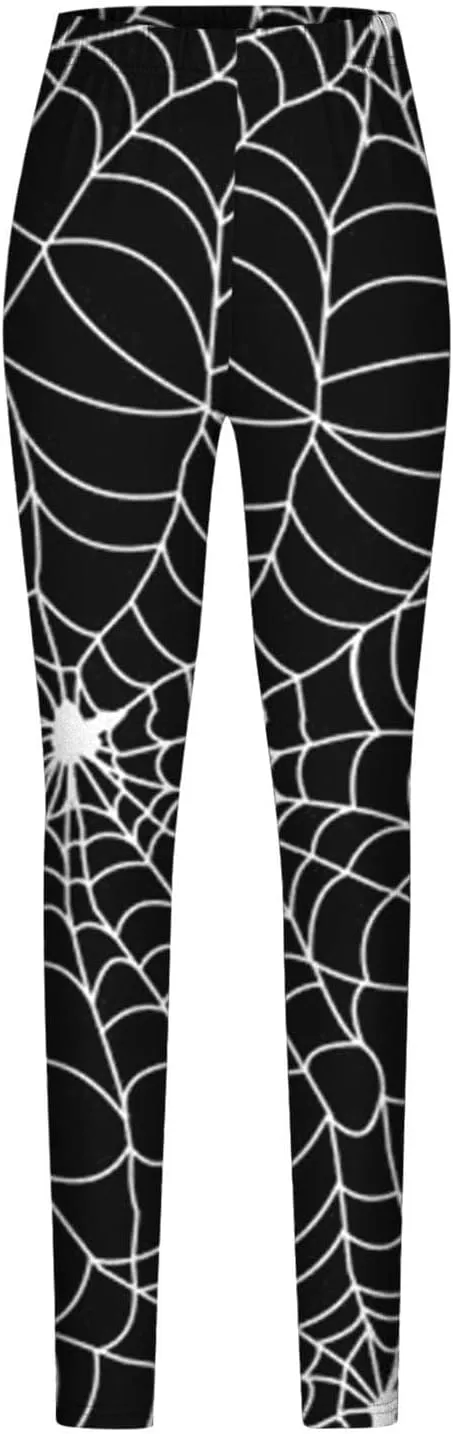 Women's Halloween Costume Print Strechy Leggings Pumpkin Spider Web Print Stretch Peach Butt Stretch Leggings