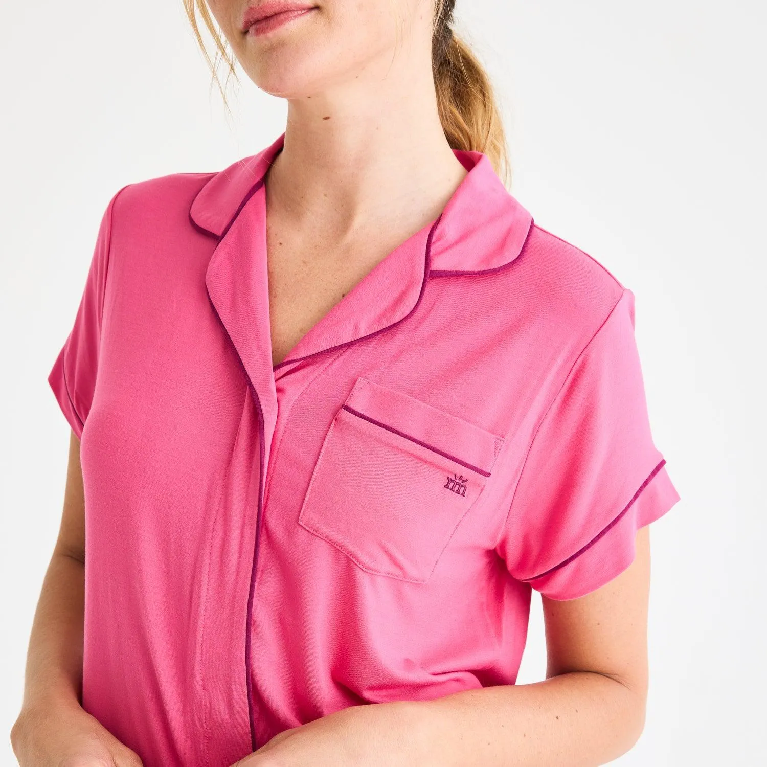 women's hibiscus modal magnetic classic with a twist short sleeve pajama set