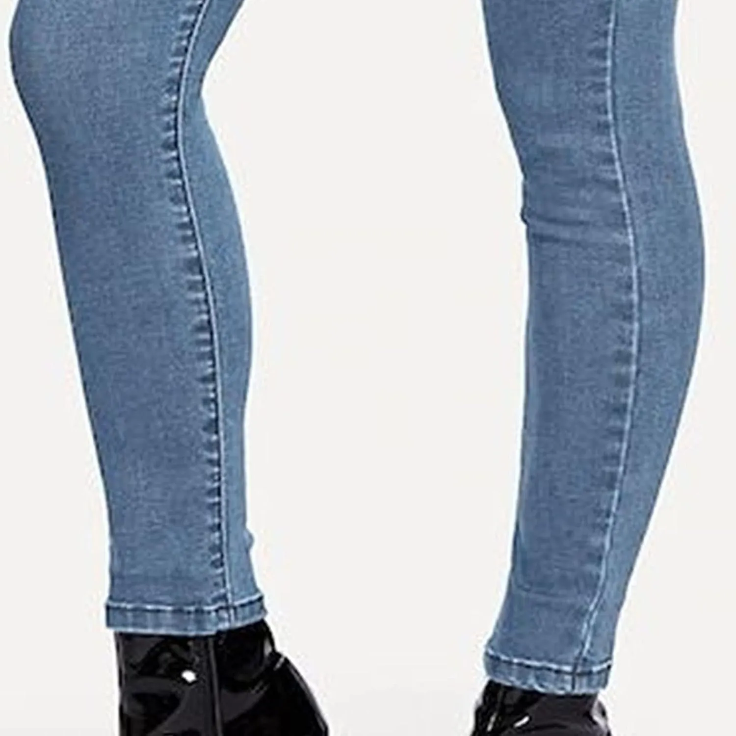 Women's High Breasted Stretch Slim Jeans High Waisted Button Up Classic Jeans Curvy Butt Lifting Skinny Denim