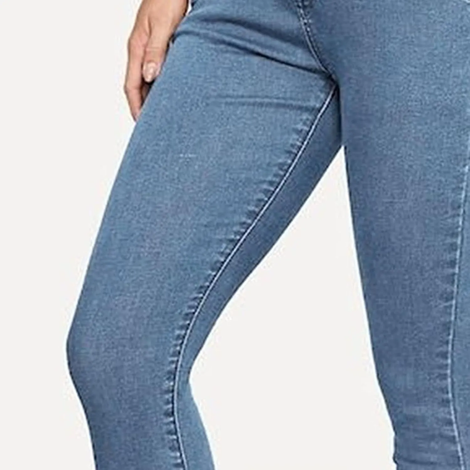 Women's High Breasted Stretch Slim Jeans High Waisted Button Up Classic Jeans Curvy Butt Lifting Skinny Denim