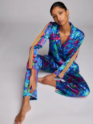 Women's Kaleidoscope Dreams Silk Pajama Set With Stripe