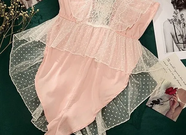 Women's Lace Ruffled Jumpsuit | Sleepwear | Underwear Set