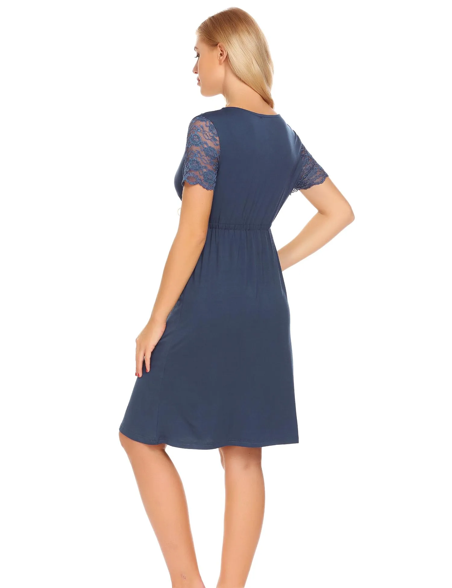 Women's Lace V-Neck Short-Sleeve Nightgown