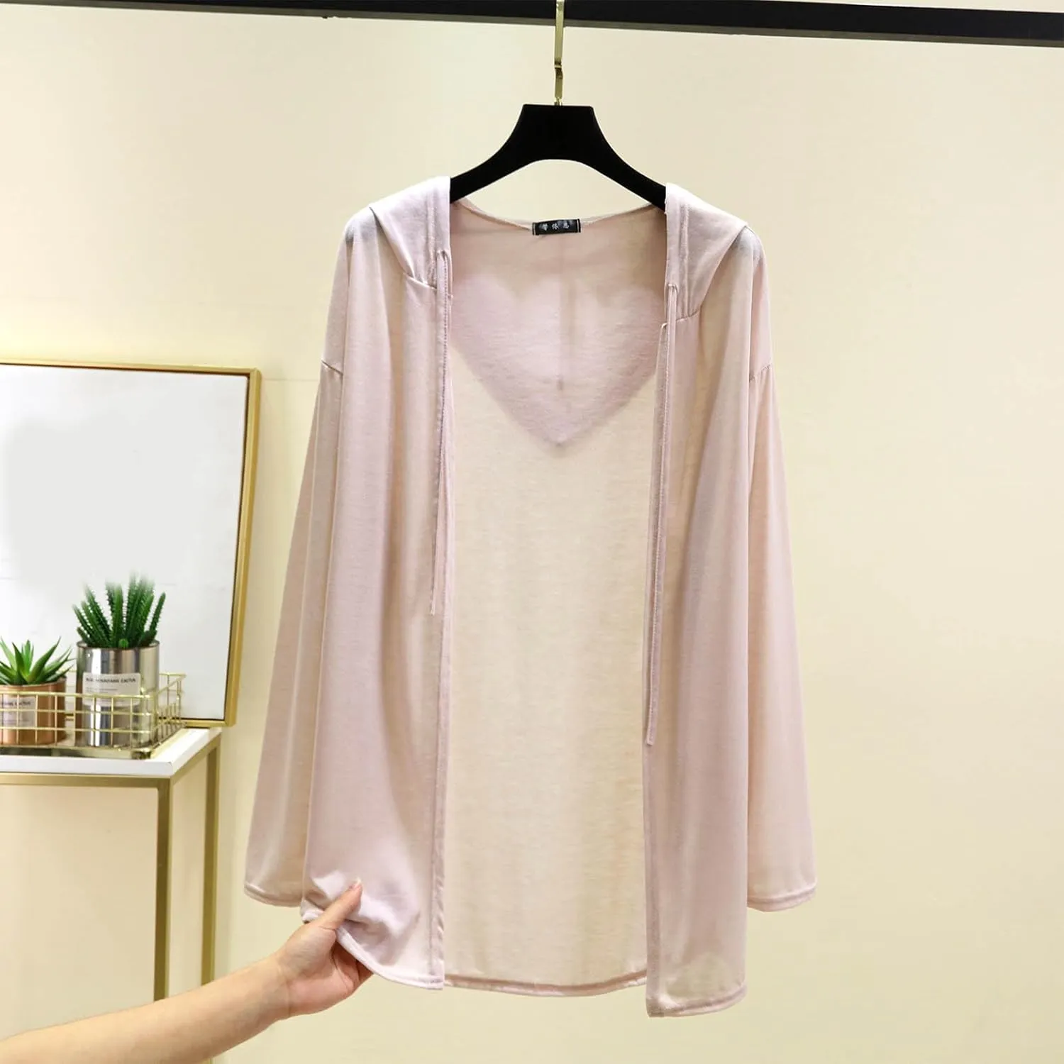 Womens Lightweight Casual Hoodie Cardigans Open Front Cover Ups Long Sleeve Outwear Coat Sun Protection Cover Clothes