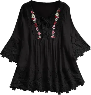 Women's Linen Shirts V-Neck Button Down Blouses Collar Trendy Dressy Tshirt Long Sleeve Loose Tunic Top