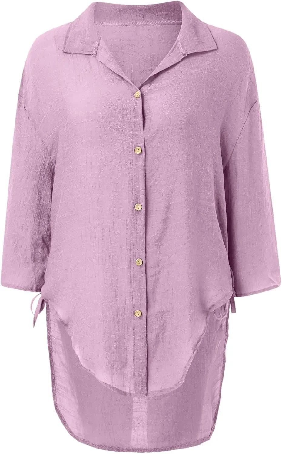 Womens Linen Shirts V Neck Button Up Blouse Embroidery Floral Comfy Tee Shirt Short Sleeve Loose Fit Shirts