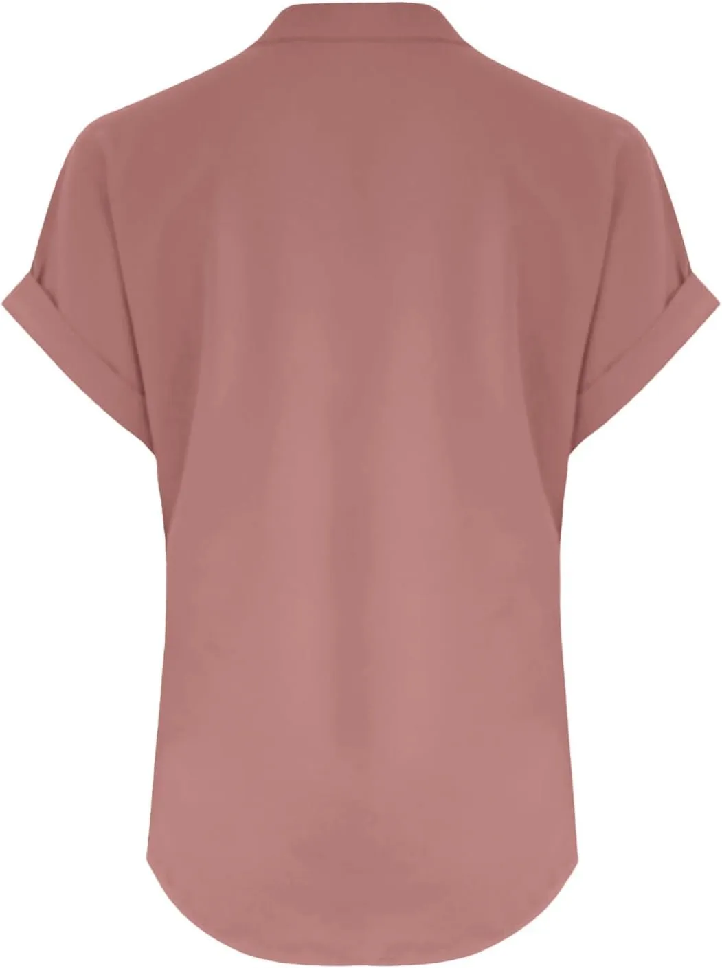 Women's Linen Shirts V-Neck Buttons Blouses Solid Oversized Tops Short Sleeve Loose T-Shirts