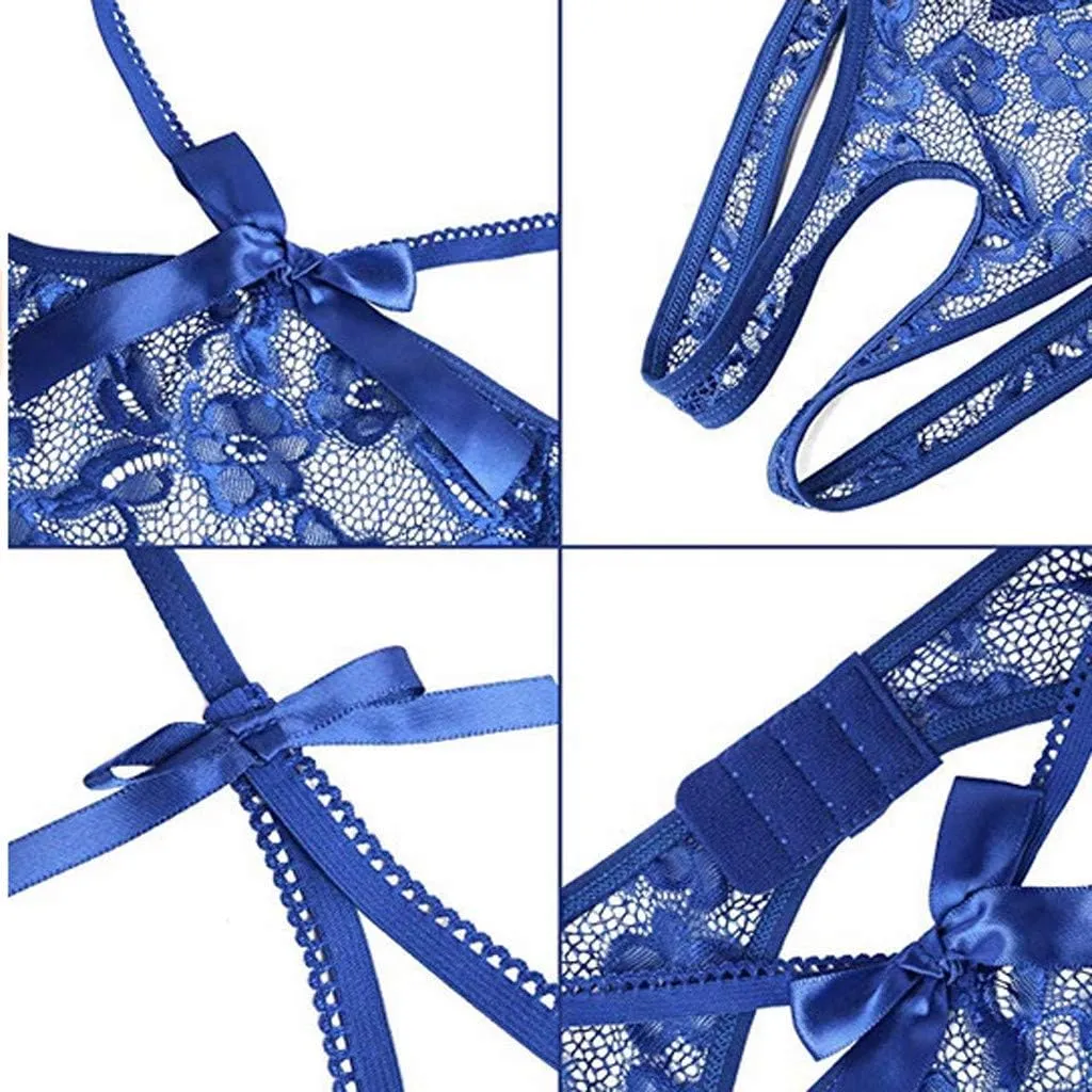Women's Lingerie Sexy Nightwear Garment Underwear Lace Trim Sleep Dress Christmas Nightgown Sexy Pjs For Women