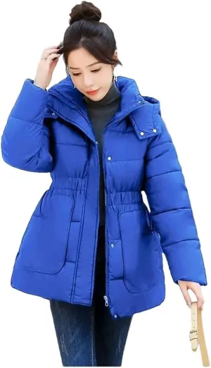 Women's Loose Down Cotton Coat Winter Jacket Hooded Puffer Parkas Thicken Warm Cotton-Padded Outwear